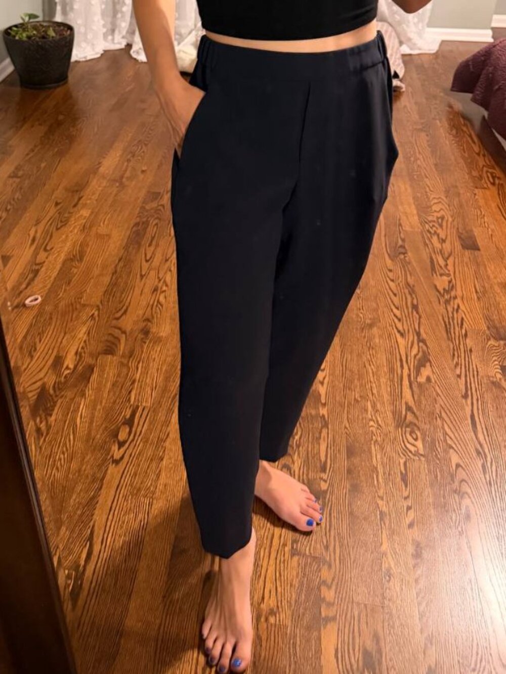 J.Crew Navy Blue Pull-On Tapered Trousers